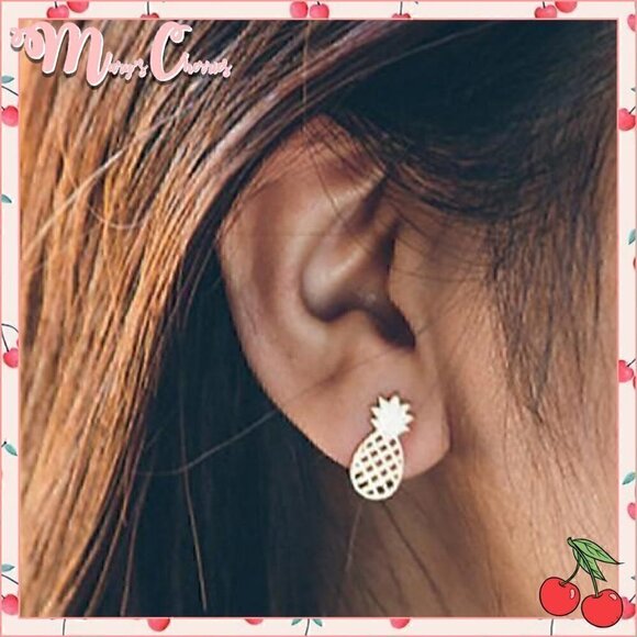 🍒2/$25 ALOHA Pineapple Stud Earrings 🍍 - Picture 1 of 9